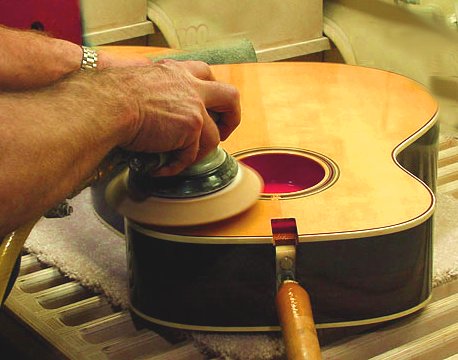 guitar making hand sanding